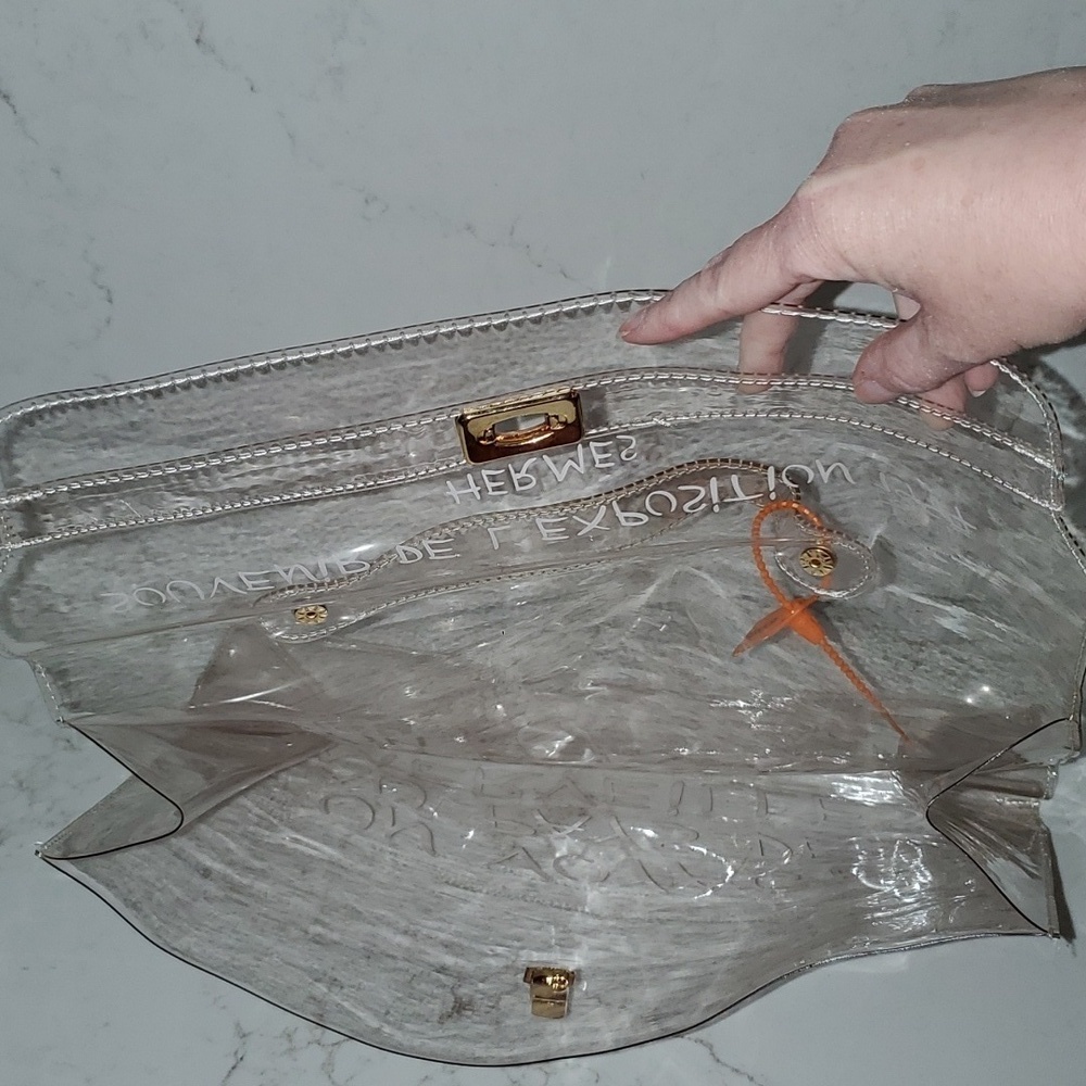Hermes Vintage Vinyl Clear Kelly Bag Purse - Picture 12 of 16